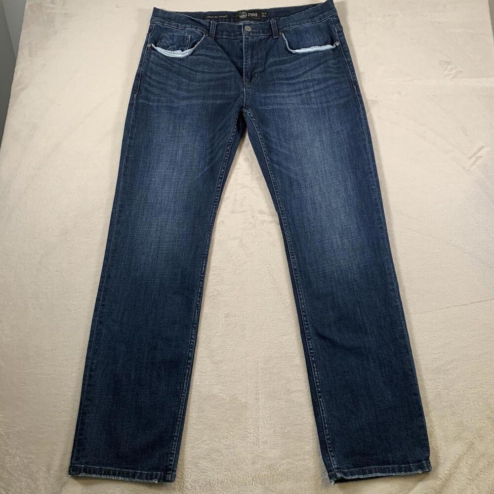 Seeded & Sewn Jeans‎ 36x34 Blue Jordan Straight Five Pocket Denim Dark Wash Mens